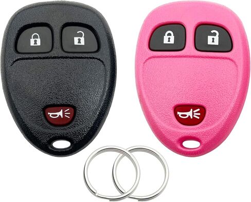 Replacement Key Fob Shell Keyless Entry Remote Car Key Fob Case Fits for Buick/Chevy Avalanche Equinox Express Silverado Traverse/GMC Sierra/Pontiac Torrent Pad Cover (Black + Pink) in Saudi Arabia