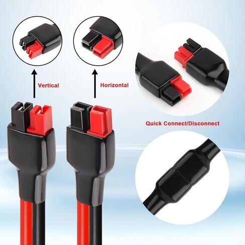10AWG Anderson Extension Cable - 2FT Solar Extension Cable Anderson Connector for Portable Power Station Solar Panel Solar Generator in Kuwait