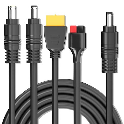 Goupchn 4 في 1 موصل الطاقة الشمسية تمديد كابل الفاصل محول الطاقة الشمسية إلى موصل 45A XT60 DC 8 مم DC 5.5 مم محول شاحن سلك متوازي لمحطة الطاقة المحمولة in Saudi Arabia
