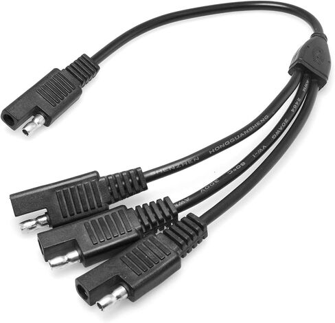 DGZZI SAE Power Extension Cable 35cm 18AWG Y Splitter 1 to 3 Connector 2 Pin Quick Disconnect Adapters Connector Cable for Solar Panel Charge in Saudi Arabia