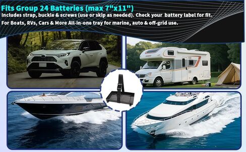 2 حزمة مجموعة 24 علبة بطارية لحامل البطاريات البحرية شديدة التحمل للقوارب RV والسيارات والمزيد، صندوق بطارية غير قابل للانزلاق لسلسلة 24 بطارية in Kuwait