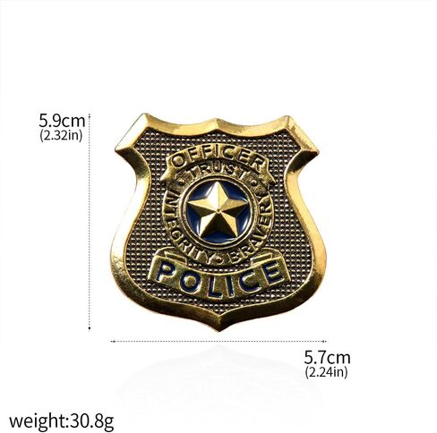 Judy Police Officer Badge Pin – Realistic Metal Shield Brooch for Cosplay, Halloween, Party Costume – Law Enforcement Inspired Uniform Accessory for Women Men in Saudi Arabia