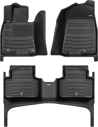 TuxMat - for Genesis GV70 2022-2025 Models - Custom Car Mats - Maximum Coverage, All Weather, Laser Measured - This Full Set Includes 1st and 2nd Rows in Saudi Arabia