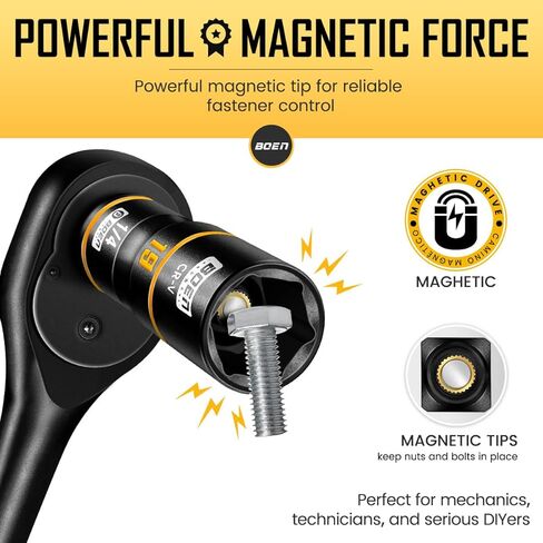 BOEN Magnetic Socket Extension, 1/4" Drive Magnetic Socket Adapters for Keep Bolts, CR-MO Steel Extension Bars with Magnetic Tips in Saudi Arabia