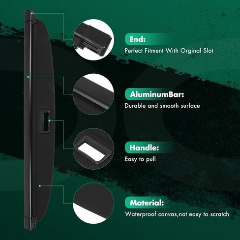 SCITOO Cargo Cover Shade 2021-2024 for Ford for Mustang Mach-E Accessories Retractable Trunk Shielding Shade Cargo Anti-Peeping Luggage Tonneau Cover Privacy Screen in Saudi Arabia