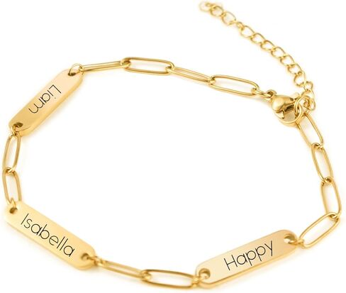 هدايا عيد ميلاد للنساء أساور اسم شخصية أفضل صديق أساور هدايا عيد الميلاد للأم والابنة سوار مشبك ورق مطلي بالذهب مخصص هدية عيد ميلاد سعيد للأخوات in Kuwait