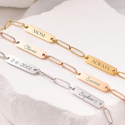 هدايا عيد ميلاد للنساء أساور اسم شخصية أفضل صديق أساور هدايا عيد الميلاد للأم والابنة سوار مشبك ورق مطلي بالذهب مخصص هدية عيد ميلاد سعيد للأخوات in Kuwait