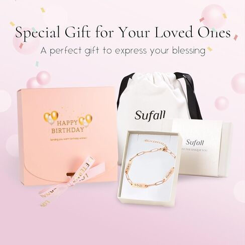هدايا عيد ميلاد للنساء أساور اسم شخصية أفضل صديق أساور هدايا عيد الميلاد للأم والابنة سوار مشبك ورق مطلي بالذهب مخصص هدية عيد ميلاد سعيد للأخوات in Kuwait