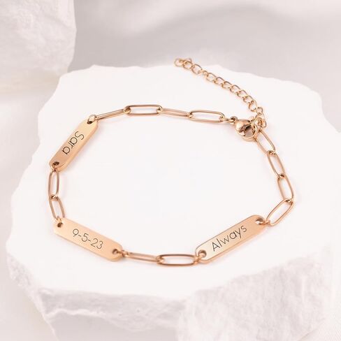 هدايا عيد ميلاد للنساء أساور اسم شخصية أفضل صديق أساور هدايا عيد الميلاد للأم والابنة سوار مشبك ورق مطلي بالذهب مخصص هدية عيد ميلاد سعيد للأخوات in Kuwait