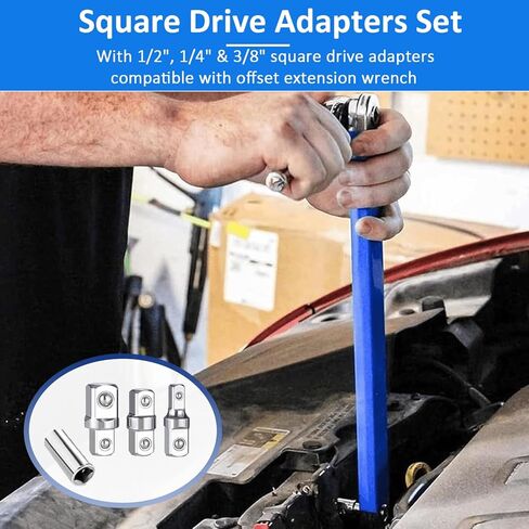 Socket Wrench Adapters, 4pcs 1/2",1/4" And 3/8" Square Drive Adapters, Double-head External Square Internal Hexagonal Connector Electric Wrench For Head Outer Square Electric Wrench Extension Rod in Kuwait
