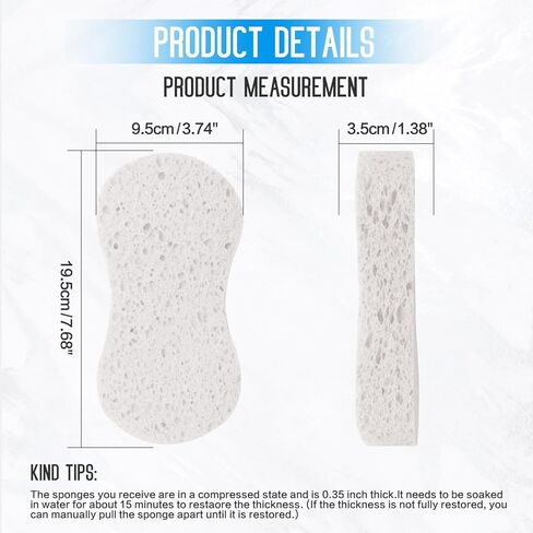 3PCS Car Wash Sponge, Heavy Duty Car Sponges for Washing, Car Accessories Large Sponges for Cleaning, Automotive Cleaning Supplies, Eco Friendly Sponge (7.68 x 3.74 x 1.38 Inch), White in Saudi Arabia
