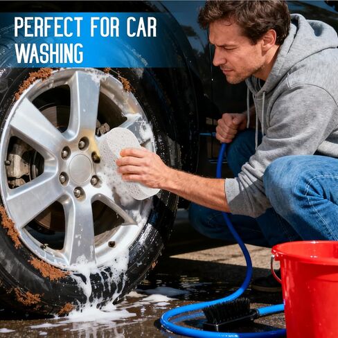 3PCS Car Wash Sponge, Heavy Duty Car Sponges for Washing, Car Accessories Large Sponges for Cleaning, Automotive Cleaning Supplies, Eco Friendly Sponge (7.68 x 3.74 x 1.38 Inch), White in Saudi Arabia