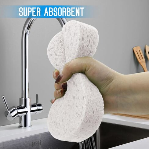3PCS Car Wash Sponge, Heavy Duty Car Sponges for Washing, Car Accessories Large Sponges for Cleaning, Automotive Cleaning Supplies, Eco Friendly Sponge (7.68 x 3.74 x 1.38 Inch), White in Saudi Arabia