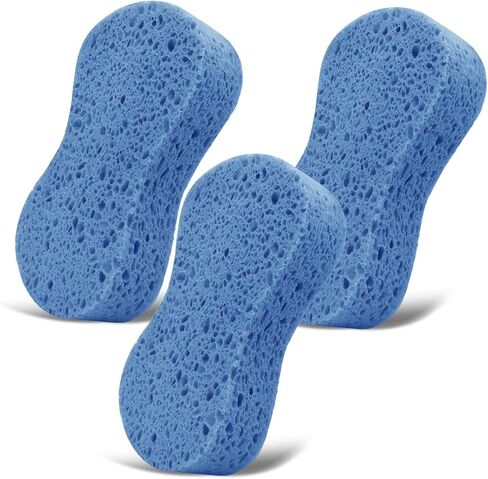 3PCS Car Wash Sponge, Heavy Duty Car Sponges for Washing, Car Accessories Large Sponges for Cleaning, Automotive Cleaning Supplies, Eco Friendly Sponge (7.68 x 3.74 x 1.38 Inch), White in Saudi Arabia