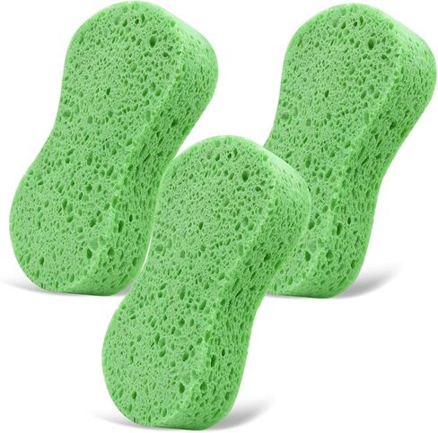 3PCS Car Wash Sponge, Heavy Duty Car Sponges for Washing, Car Accessories Large Sponges for Cleaning, Automotive Cleaning Supplies, Eco Friendly Sponge (7.68 x 3.74 x 1.38 Inch), White in Saudi Arabia