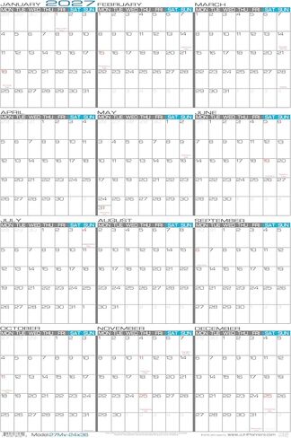2027 Paper - 24" x 36" Large Monday Start Week Wall Calendar - Vertical 12 Month Yearly Annual Planner in Saudi Arabia