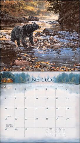 Legacy Publishing Group 2026 Wall Calendar 12-Month Schedule Organizer 12 x 13 Inch Paper With Brass Grommet Cabin View in Saudi Arabia