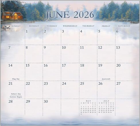 Legacy Publishing Group 2026 Wall Calendar 12-Month Schedule Organizer 12 x 13 Inch Paper With Brass Grommet Cabin View in Saudi Arabia