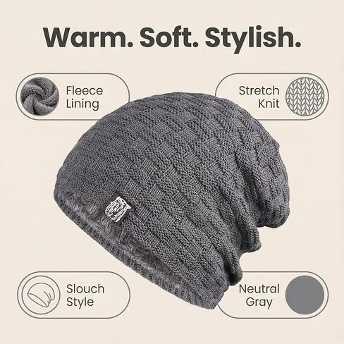 Thick Knit Winter Beanie with Soft Lining for Everyday Warmth in Saudi Arabia