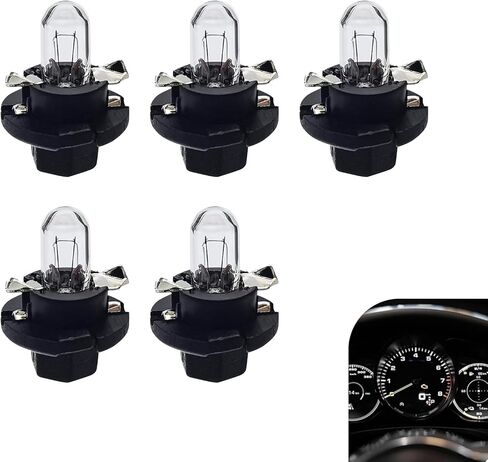 5 PCS T5 Dashboard Light Bulbs, 12V 1.2W Plug and Play instrument cluster bulbs, Universal for Most Cars, Trucks, SUVs (White #DB501) in Kuwait