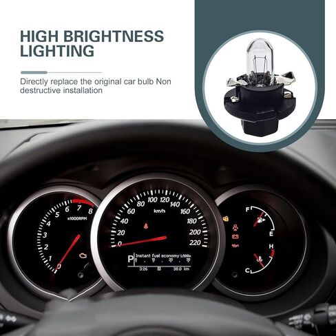 5 PCS T5 Dashboard Light Bulbs, 12V 1.2W Plug and Play instrument cluster bulbs, Universal for Most Cars, Trucks, SUVs (White #DB501) in Saudi Arabia