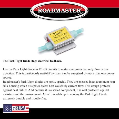 Roadmaster 690 Pack of 1 Park Light Diodes متوافق مع أنظمة إضاءة المركبات المقطوعة | يمنع ردود الفعل الكهربائية بين أنظمة الإضاءة المتنقلة والمركبات المسحوبة in Saudi Arabia