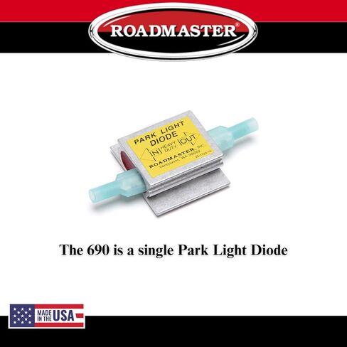 Roadmaster 690 Pack of 1 Park Light Diodes متوافق مع أنظمة إضاءة المركبات المقطوعة | يمنع ردود الفعل الكهربائية بين أنظمة الإضاءة المتنقلة والمركبات المسحوبة in Saudi Arabia