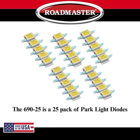 Roadmaster 690 Pack of 1 Park Light Diodes متوافق مع أنظمة إضاءة المركبات المقطوعة | يمنع ردود الفعل الكهربائية بين أنظمة الإضاءة المتنقلة والمركبات المسحوبة in Saudi Arabia