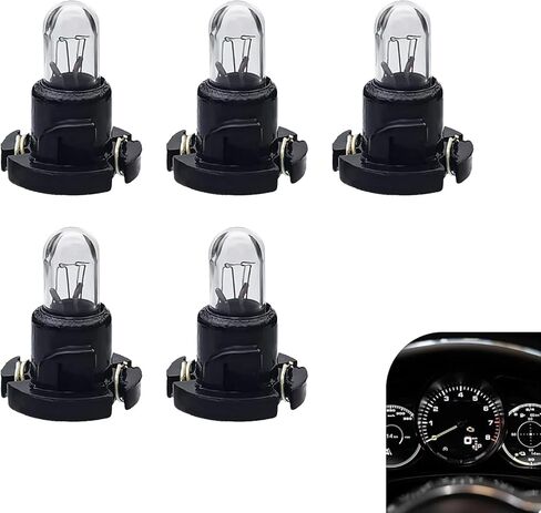 5 PCS T5 Dashboard Light Bulbs, 12V 1.2W Plug and Play instrument cluster bulbs, Universal for Most Cars, Trucks, SUVs (White #DB501) in Saudi Arabia