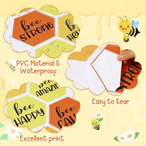 Bee Classroom Door Decorations Back to School Motivational Bee Bulletin Board Decor Summer Honeybee Hive School Door Clings for Classroom Preschool Kindergarten Wall Decor, 4 Sheets in Saudi Arabia