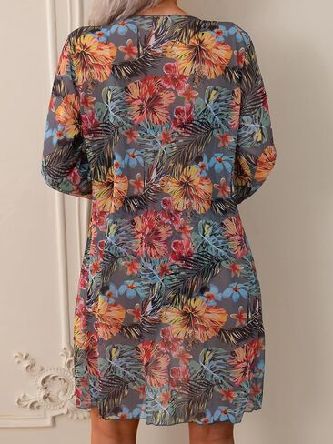 Women's Bikini Sets 3 Piece Halter Bathing Swimsuits with Cover Up Sexy Long Sleeve Floral Beachwear Swimwear for Pool Party in Saudi Arabia