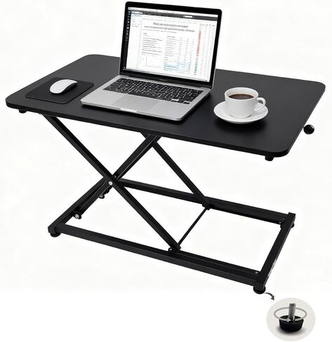 23.6″x13.4" Standing Desk Converter with Adjustable Feet, Height Adjustable Riser for Laptop, Portable Sit Stand Up Desk Workstation for Home Office, Compact & Foldable in Saudi Arabia