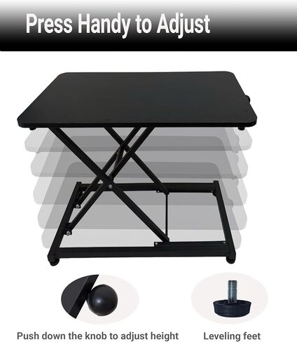 23.6″x13.4" Standing Desk Converter with Adjustable Feet, Height Adjustable Riser for Laptop, Portable Sit Stand Up Desk Workstation for Home Office, Compact & Foldable in Saudi Arabia