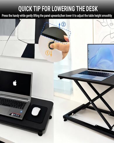 23.6″x13.4" Standing Desk Converter with Adjustable Feet, Height Adjustable Riser for Laptop, Portable Sit Stand Up Desk Workstation for Home Office, Compact & Foldable in Saudi Arabia