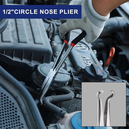 Mayouko 5PCS Extra Long Needle Nose Pliers Set, 11" Long Reach Straight, 45&90 Degree Bent Nose, Circle Nose and Diagonal Pliers for Narrow Spaces and Limited Areas in Saudi Arabia