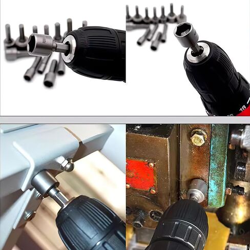 14 PCS Power Nuts Driver Drill Bit Tools Set, Metric Socket Wrench Screw 1/4'' Driver Hex Keys in Saudi Arabia