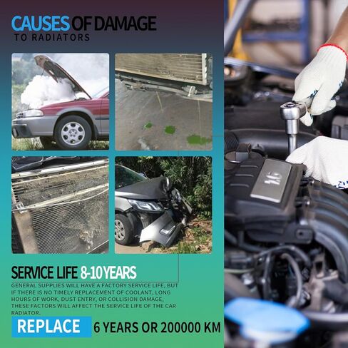 BESUTO Aluminum Radiator | Compatible with Toyota CAMRY 2.5 L4,2012-2017 | 16mm Core Thickness | Replaces CU13270 in Kuwait