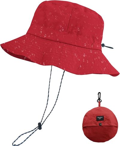 PFFY Quick Dry Waterproof Packable Bucket Hat for Women Men Outdoor Sun Hats with Detachable Chin Strap in Kuwait