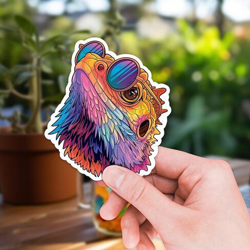 Bearded Dragon Sticker 8 Pcs (Large Size) Vinyl Stickers Laptop Waterproof Decal for Car Bumper Water Bottle Notebook Luggage Window Party Birthday Decorations - Size 4 Inches in Kuwait