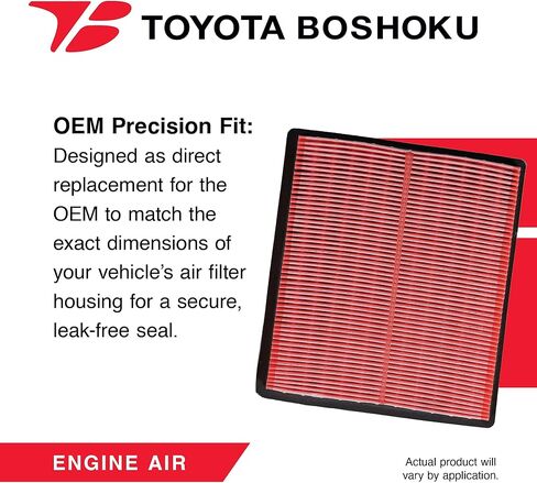 Toyota Boshoku (TB) Engine Air Filter, Engineered as Direct Replacement of 17801-24040 Fits 2023-2025 Toyota Prius 2.0L HYBRID; 2023-2026 Corolla Cross 2.0L HYBRID; 2019-2024 Lexus UX250h 2.0L HYBRID in Kuwait