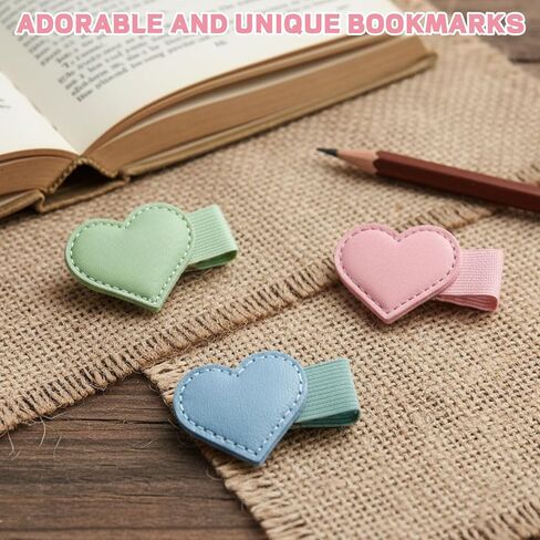 3 PCS Magnetic Bookmark Pen Holder, Heart Shaped Reading Accessory with Leather Bookmark Set, Book Organization Tool for Professionals, Colorful Bookmarks with Storage Box in Kuwait