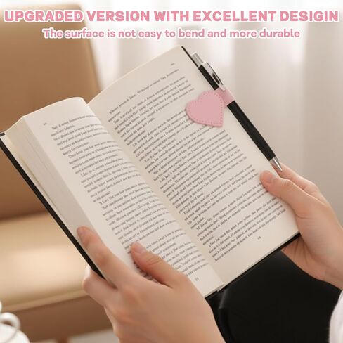 3 PCS Magnetic Bookmark Pen Holder, Heart Shaped Reading Accessory with Leather Bookmark Set, Book Organization Tool for Professionals, Colorful Bookmarks with Storage Box in Kuwait