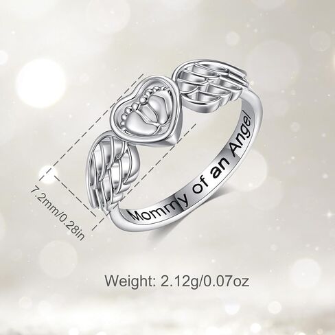 INFUSEU Mommy of an Angel Ring Miscarriage Gifts for Mothers Hug from Heaven Jewelry in Saudi Arabia