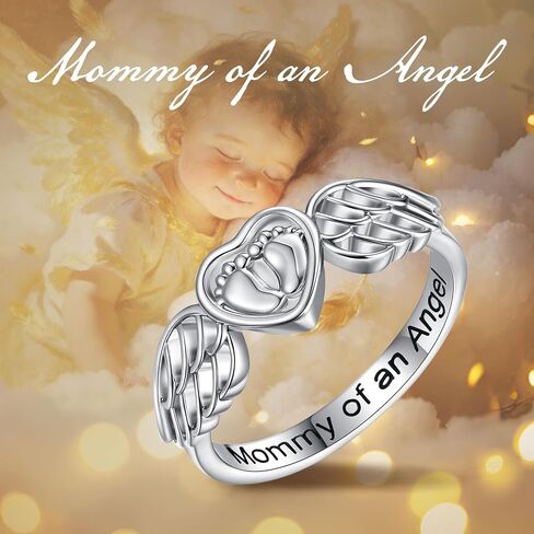 INFUSEU Mommy of an Angel Ring Miscarriage Gifts for Mothers Hug from Heaven Jewelry in Saudi Arabia