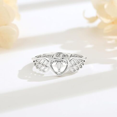 INFUSEU Mommy of an Angel Ring Miscarriage Gifts for Mothers Hug from Heaven Jewelry in Saudi Arabia