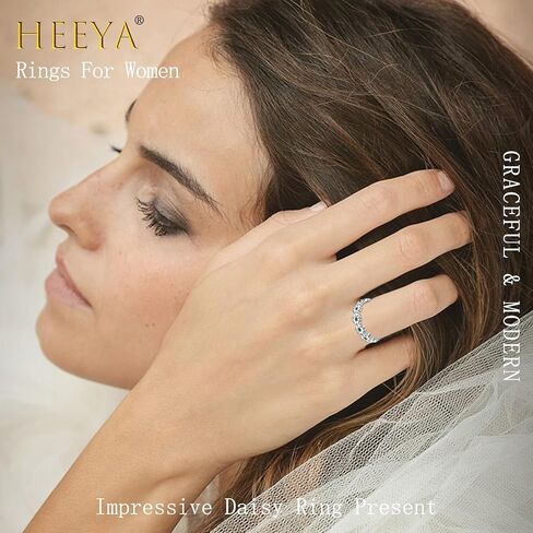 HEEYA Dainty Daisy Rings for Women,Sterling Silver Rings to my Daughter,Adjustable Thumb Ring for Women,Daisy Flowers Rings for Daughter,Thumb Jewelry for Birthday,Wedding with Gift Card in Saudi Arabia