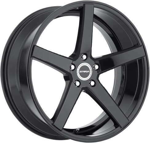 STRADA PERFETTO Custom Wheel - 20x8.5, 35 Offset, 5x114.3 Bolt Pattern, 72.6mm Hub - Gloss Black Rim in Kuwait