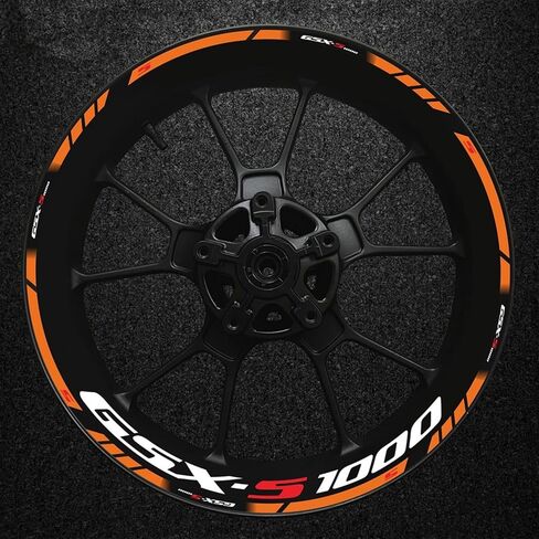 Stripe Stickers for Suzuki Gsxs-1000 Gsxs1000 2022 Motorcycle Wheel Sticker Stripe Reflective Rim Hub Thick Edge Outer Edge (Color : A) in Kuwait