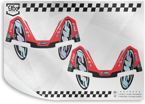 FMF Exhaust Factory 4.1 ملصقات ثلاثية الأبعاد 2 عبوة (أحمر) (FMF-RED-Holo) in Saudi Arabia