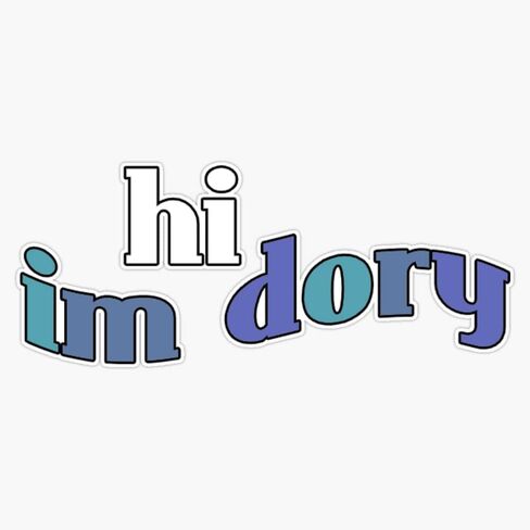 Magnet " Hi Im Dory " Quote :) Magnetic Vinyl Sticker 5" in Saudi Arabia